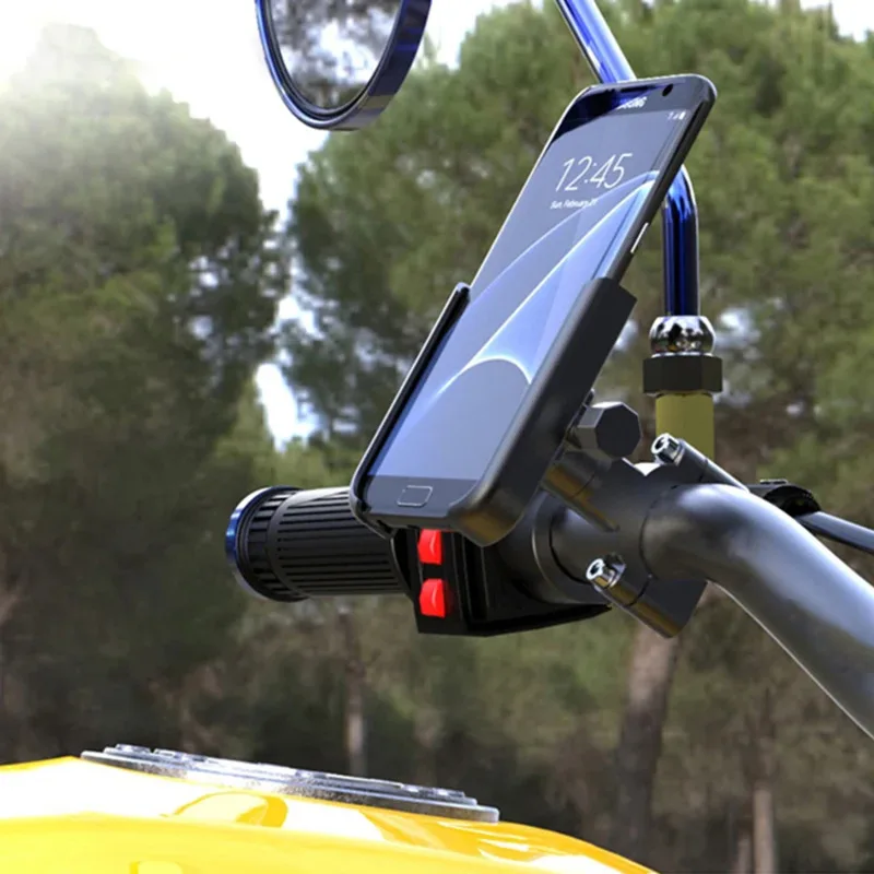 Motorcycle Bicycle Phone Holder GPS Bracket Cellphone Stand Handlebar Mount Adjustable Bike Phone Holder Non-slip Cycling Bracke image 2