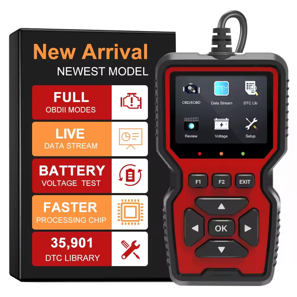 New V519 2024 ELM327 Automotive Code Scanner Engine Fault Code Reader OBD2 Scanner Check Engine Light OBDII Car Diagnostic Tool