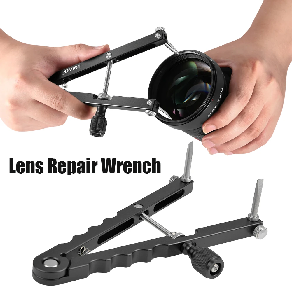 

Maintenance Wrench Open Tool 16-100mm Opening with 3 Types Tips Camera Lens Spanner Wrench for Ø37mm-86mm DSLR Camera Lenses
