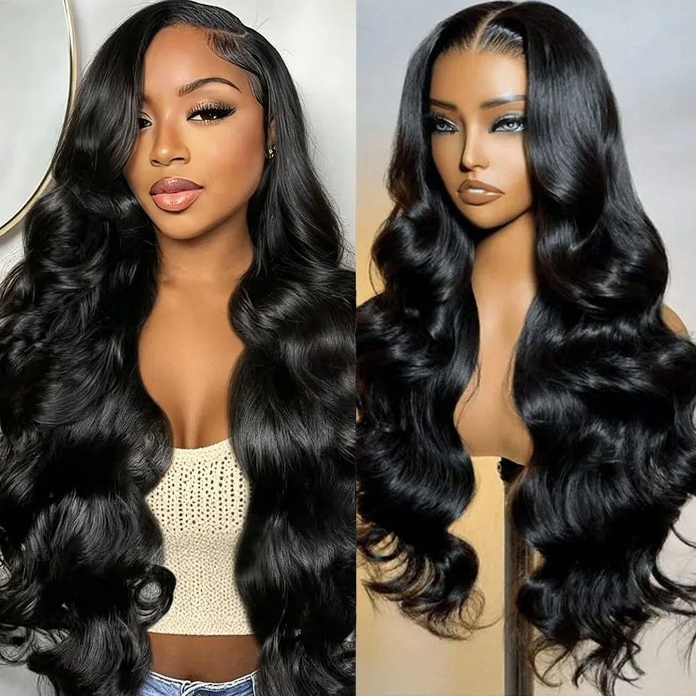 

Body Wave Wigs 13x6 13x4 Lace Front Human Hair Wig HD Transparent Large Space Lace Wigs 30 Inch Natural Wavy Hair Wigs For Women