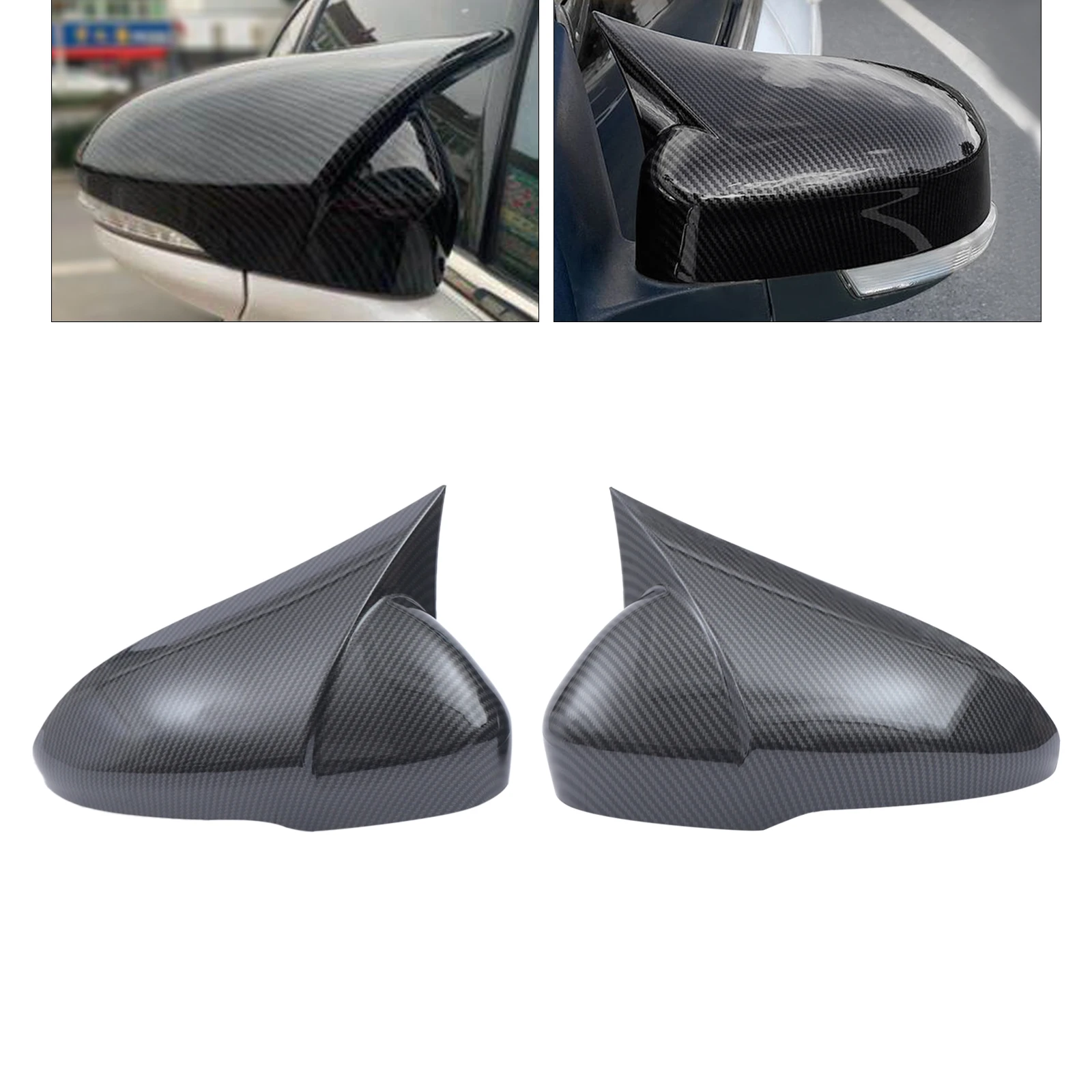 ABS Carbon Fiber OX Horn Rearview Side Mirror Cover For Ford Mondeo Fusion 2013-2020