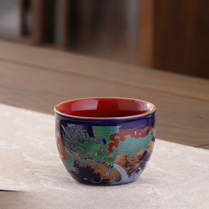 Boutique Enamel Color Ceramic Teacup Exquisite Small Tea Bowl Chinese Tea Set Supplies High Quality  Tea Cup