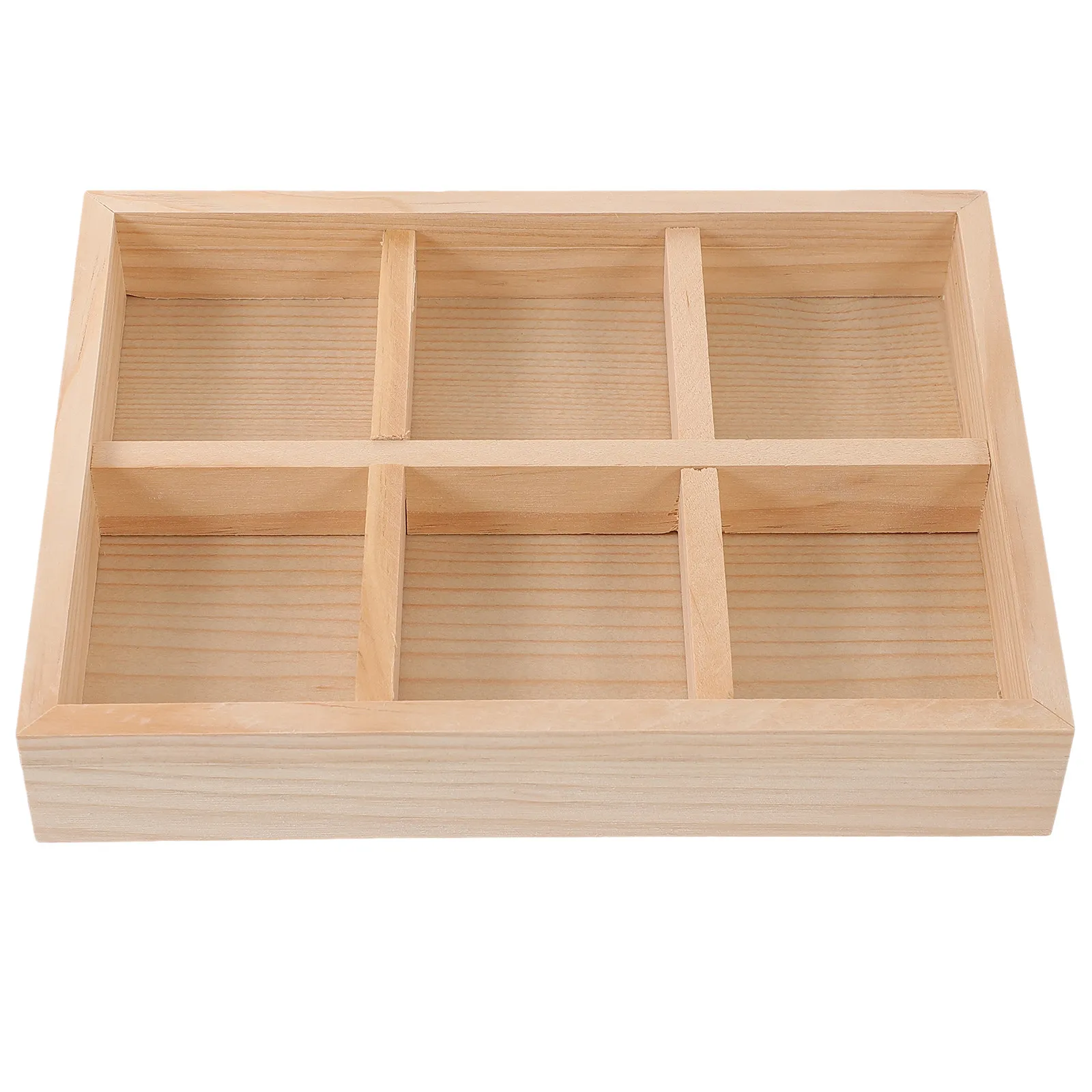 

Pine Wood Jewelry Storage Tray Natural Wooden Multi Section Ring Earring Necklace Display Holder for Bedroom Dresser Table Decor