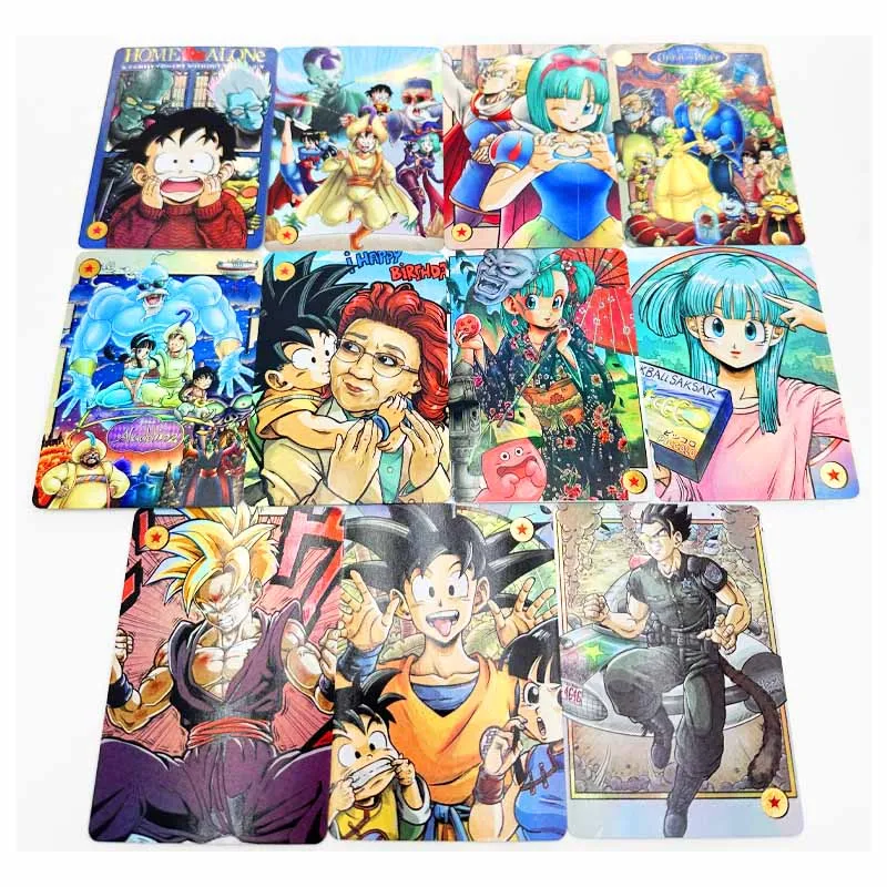 39pcs/set Dragon Ball Sun Wukong No.18 Qiqi DIY Homemade Refractive Gold Stamping Game Collection Card Children's Toy Gift