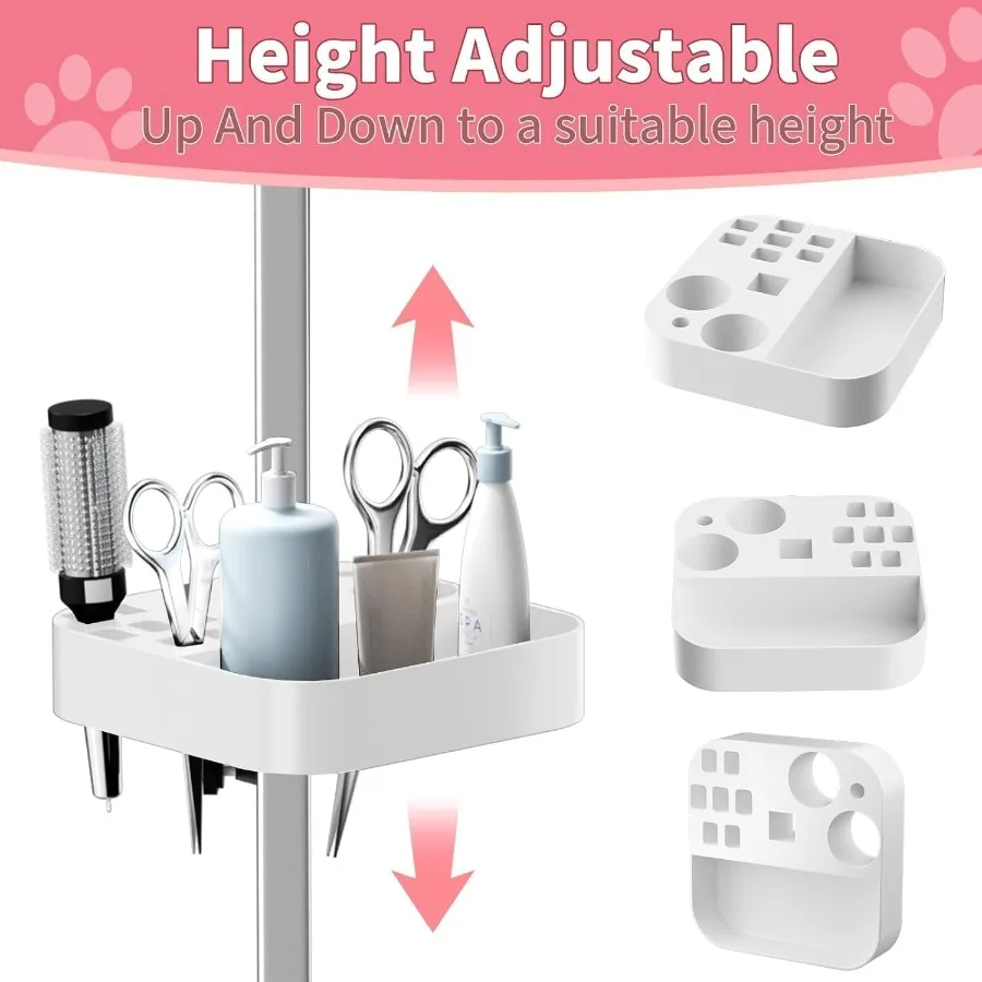 47'' Foldable Dog Grooming Table for Large Dogs at Home with Adjustable Arm and Clamp Non-Slip Waterproof Top Mesh Tray and Too