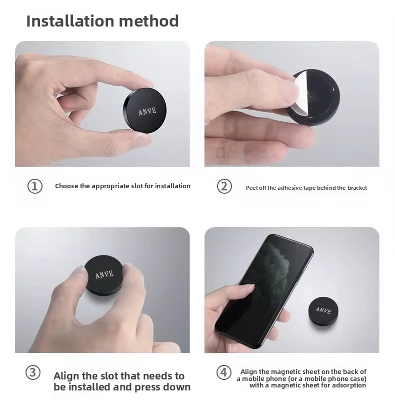 Factory Custom Magnetic Steering Wheel Phone Holder Stable Rotatable Car Navigation Car Mount Sticky Note Holder Mobile