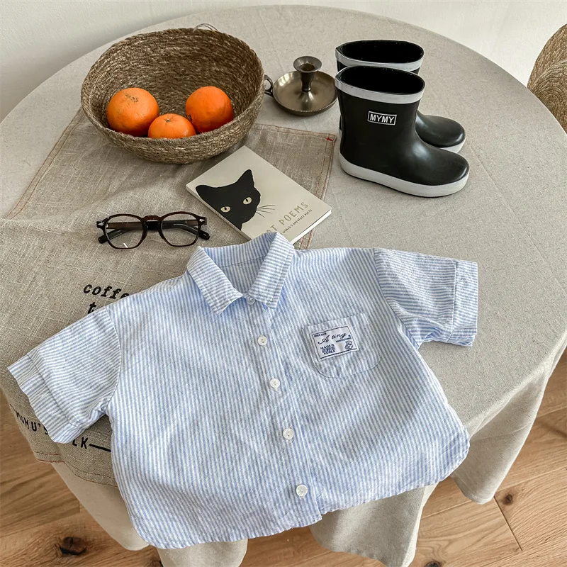 2024 Summer New Children Short Sleeve Shirts Fashion Kids Cotton Blouse for Girls Boys Clothing Korean Baby Casual Tees Clothes
