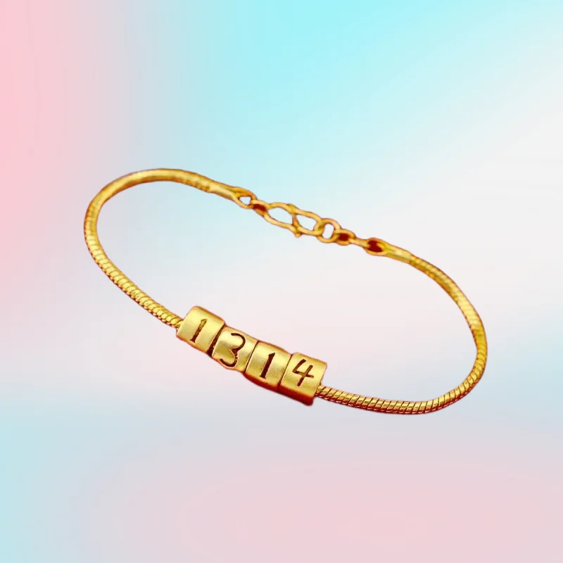 

NEW 9999 Real Gold 24K Japan and Korea Fashion 520 Bracelet Gold Fresh 1314 Snake Bone Bracelet