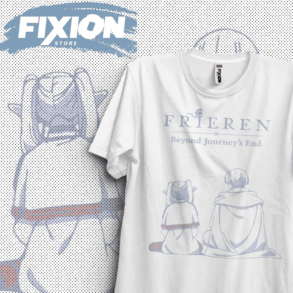 Frieren – Frieren y Himmel Sentados BA Anime T Shirt Manga Gift For Anime Lover All Size Cotton