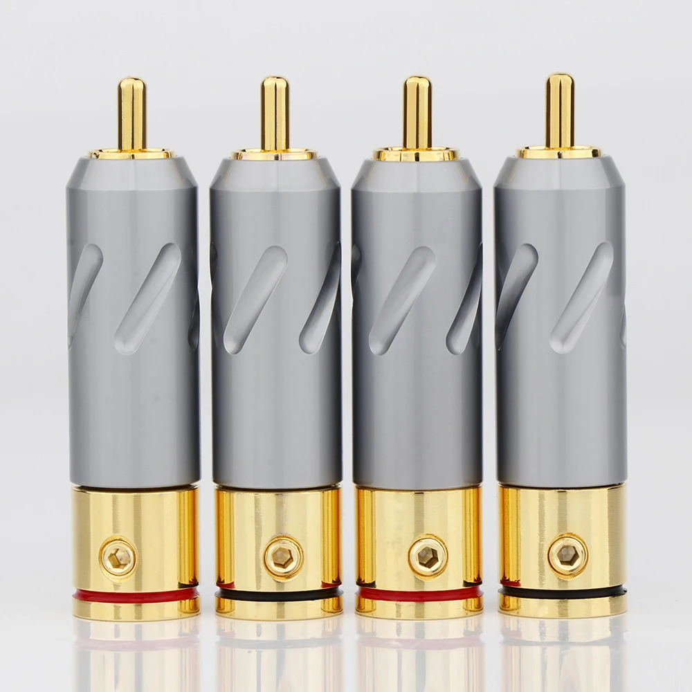 Monosaudio RCA-Stecker aus reinem Kupfer, vergoldet/rhodiniert, RCA-Stecker, Lautsprecherklemme für Audio-Lautsprecher-Signalkabel – Detail 20