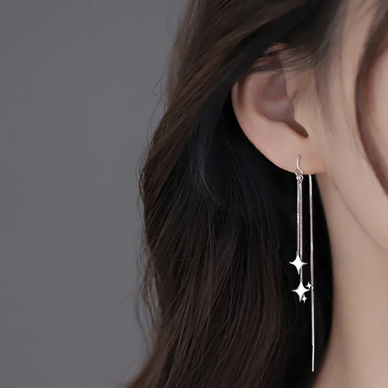 Women's Long Tassel Chain Charm Earrings Fashionable Simple Star Earring Wholesale Hot Selling