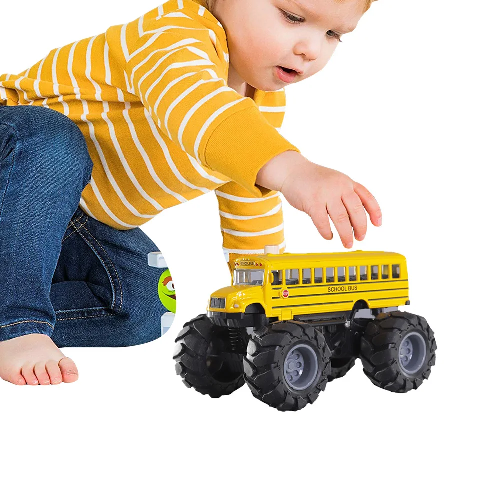 

Monster School Bus Die Cast Metal Model Pullback Action Toy Pull Back Car Toys Gifts for Toddlers Kids Boys
