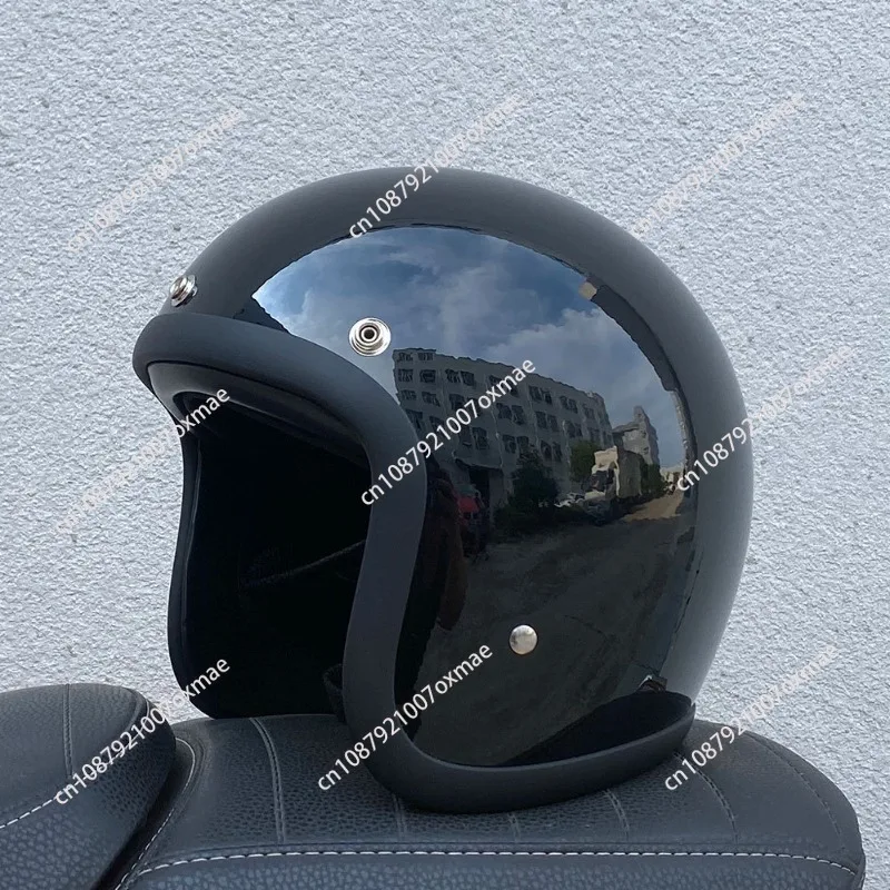 

Half Vintage Helmet Fiberglass Motorcycle 3/4 Helmet