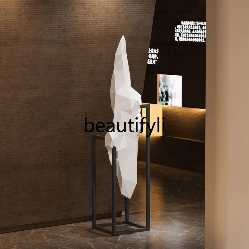 

Fiberglass Geometric Floor Ornament Sales Office Soft Decoration Large Sculpture Art Installation Rotating Staircase