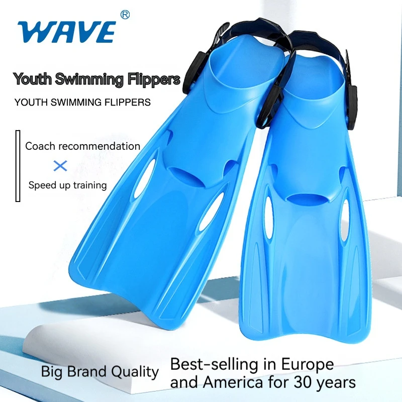 Wave Underwater Swimming Flippers Children'S Lightweight Short Flippers Beach Pool Breaststroke Free-Snorkeling Training Flipper