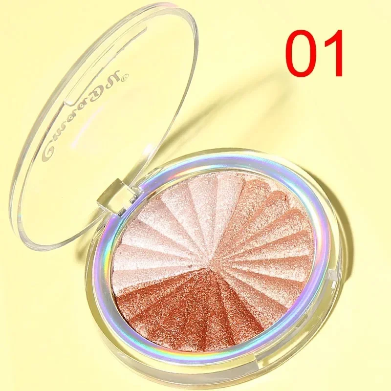 Heallor CmaaDu Holiday-Exclusive Mineralize Highlight Contour High-Shine Highlighter Glitter Gold Long-Wearing Finish Makeup Cos