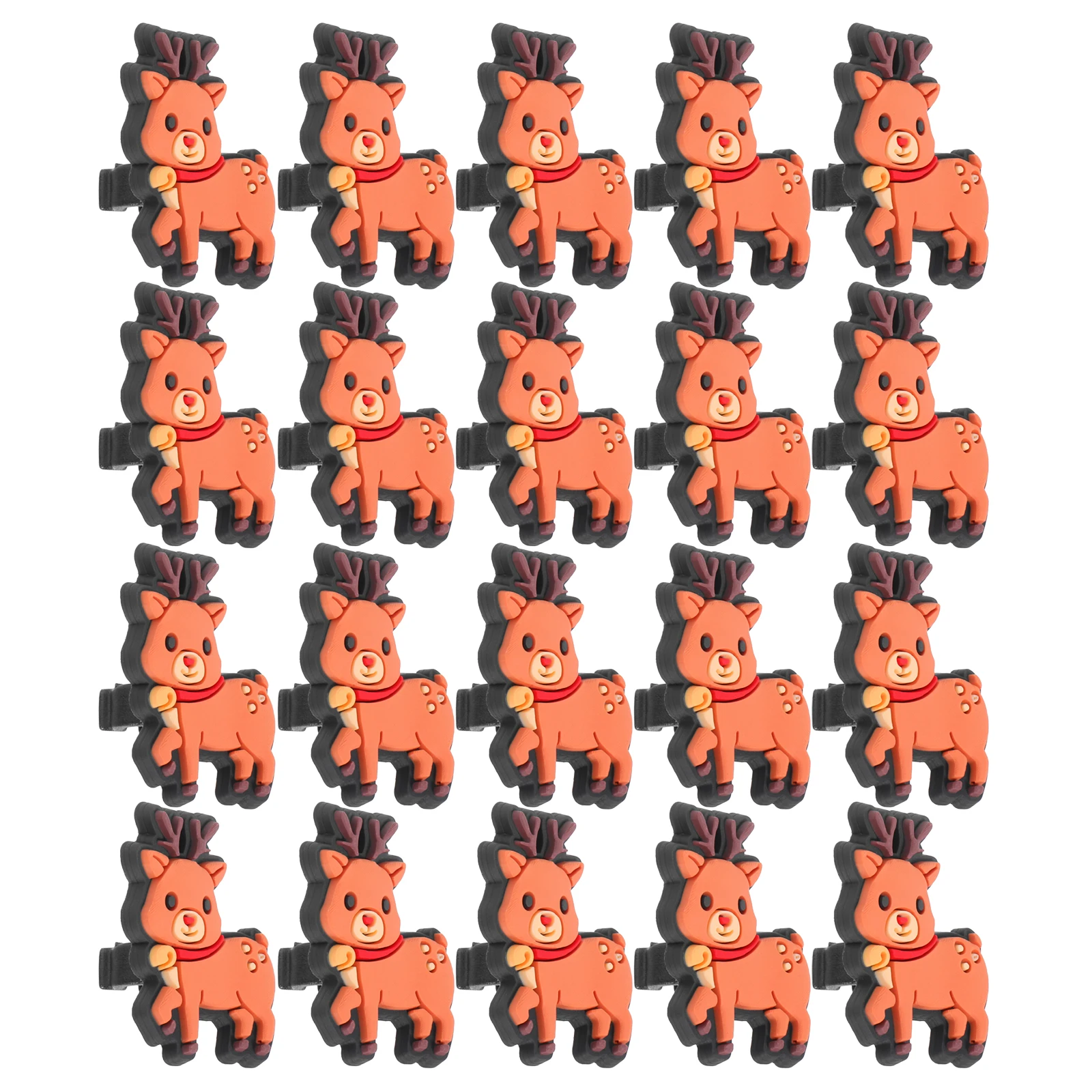 

20 PCS Cartoon Elk Pen Clamp Christmas Decorations Clips Educational Rewards Student