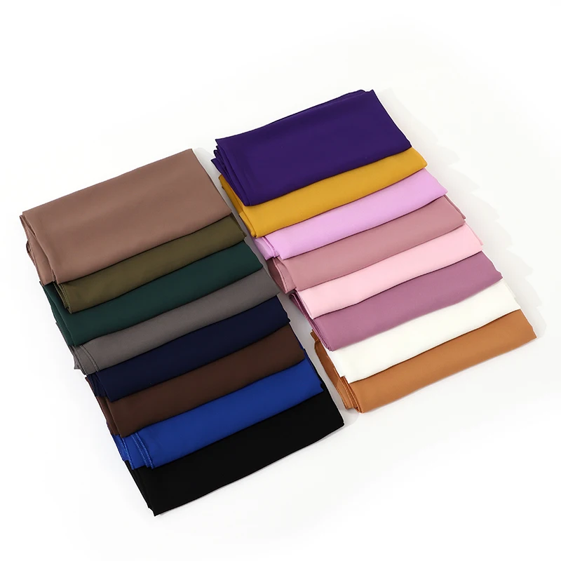 110X110CM Headwrap Heavy Chiffon Square Scarf Muslim Hijabs Women Underscarf Fashion Casual Look Plain Color Tudung Bawl