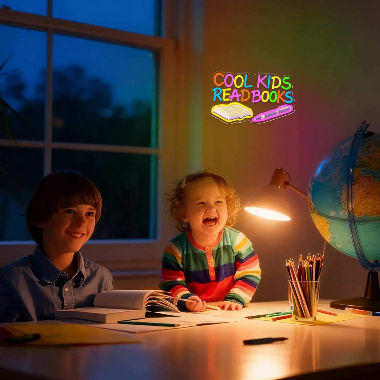 Cool Kids Read Books Neon Sign LED Neon Light for Reading Room Library Classroom Read Corner Study Book Club Decor Kids Gifts