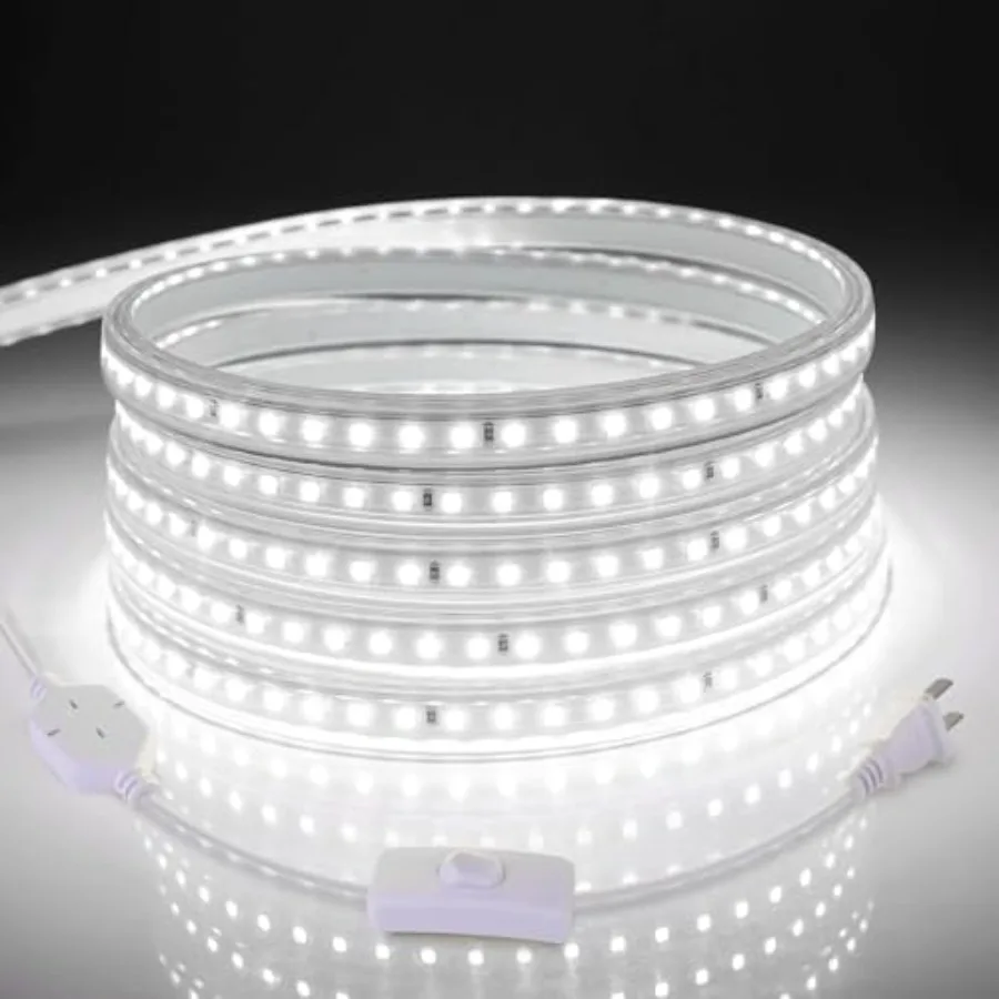 LED Strip Lights, 240 LEDs, 6500K Cool White, Waterproof Indoor and Outdoor Rope Lights for Room, Garden, Patio, Kitchen, Bedro
