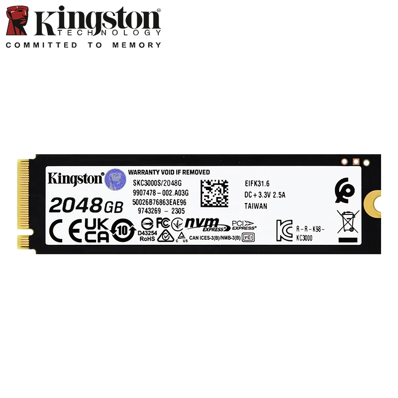 Kingston KC3000 SSD PCIe 4.0 NVMe M.2 ソリッド ステート ドライブ