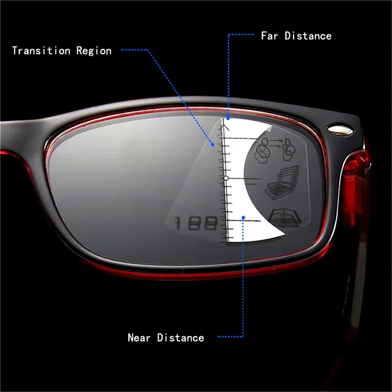 Retro Anti Blue Rays Progressive Multifocal Reading Glasses Men Women Near Far Sight Eyeglasses Computer Goggle Eyewear gafas