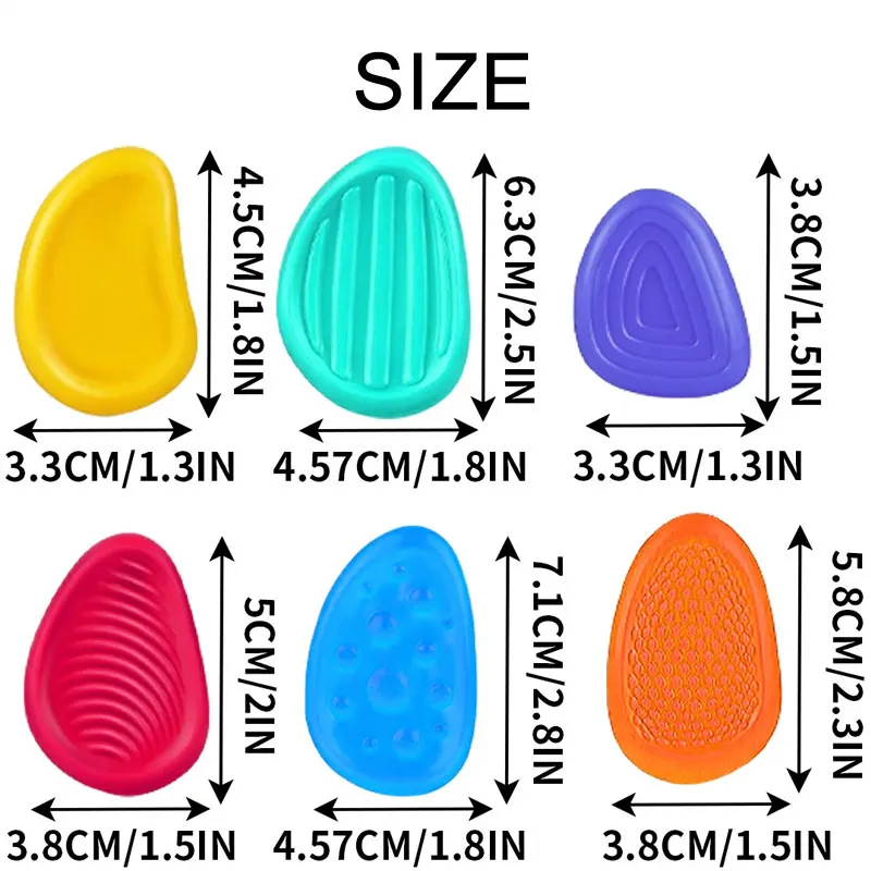 ألعاب تململ الأحجار الحسية 6/8 أحجار القلق المزخرفة ألعاب تخفيف التوتر العاطفي الاجتماعي للاحتياجات الخاصة