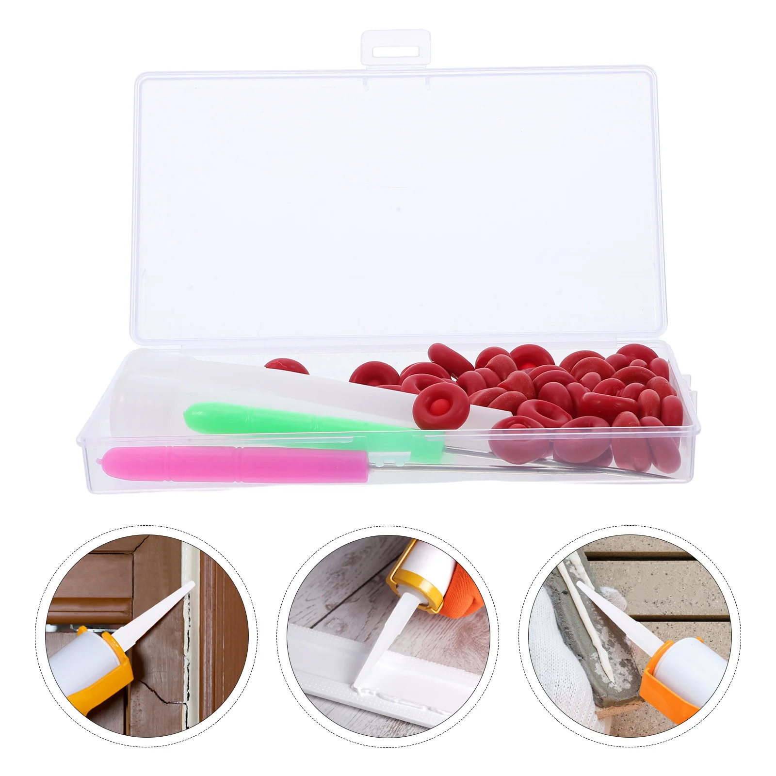 

1Set Caulking Sealant Tool Reusable Nozzles Flexible Sealant Applicator Bathroom Kitchen Grout Finishing Replacement Tips Cap