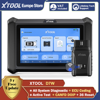 XTOOL D7W Bluetooth Automotive Diagnostic Tools Key Programming ECU Coding Car OBD2 Scanner With DOIP CAN FD Upgrade of D7S D7BT