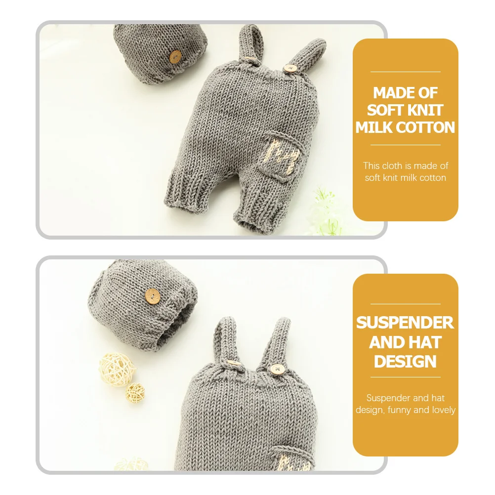 

1 комплект, детская шапка на подтяжках, вязаный костюм, комплект для фотосъемки новорожденных, модная одежда для фотосессии, костюм для детей