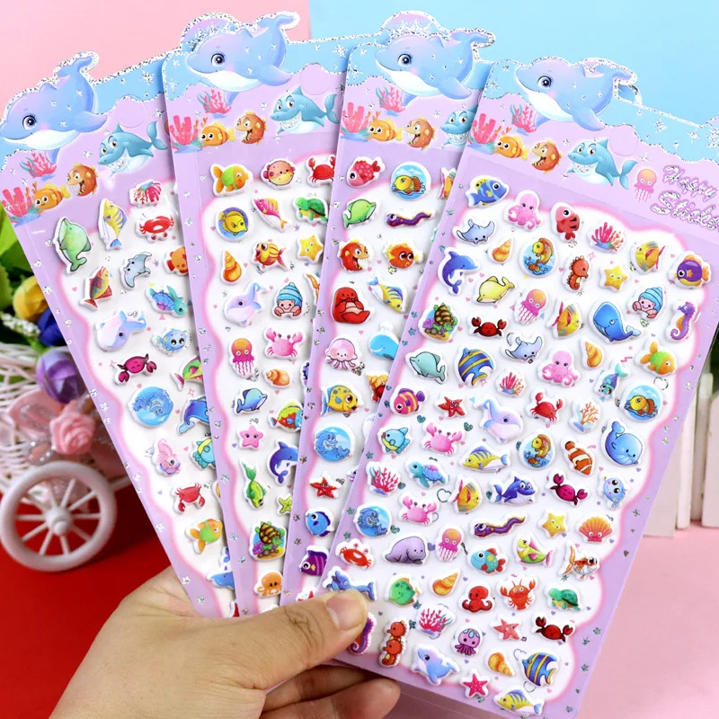 Nuevas pegatinas exquisitas de gatito lindo, pegatinas decorativas de conejo y Panda de dibujos animados, pegatinas de burbujas de vida marina para coche y perro, regalo de Navidad