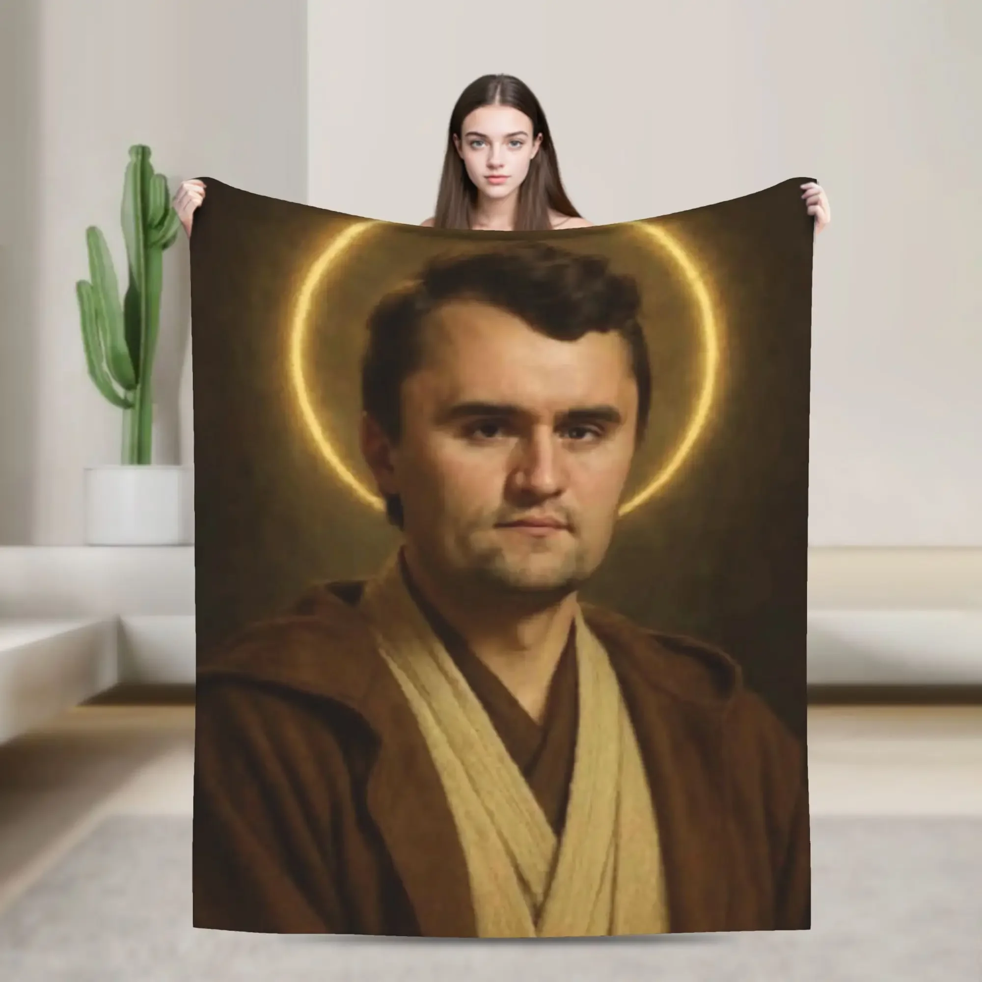

Soft Warm Flannel Throw Blanket for Kids Airplane Travel Bed Sofa Cover Charlie Kirk Design Ideal for Outdoor and Indoor Use
