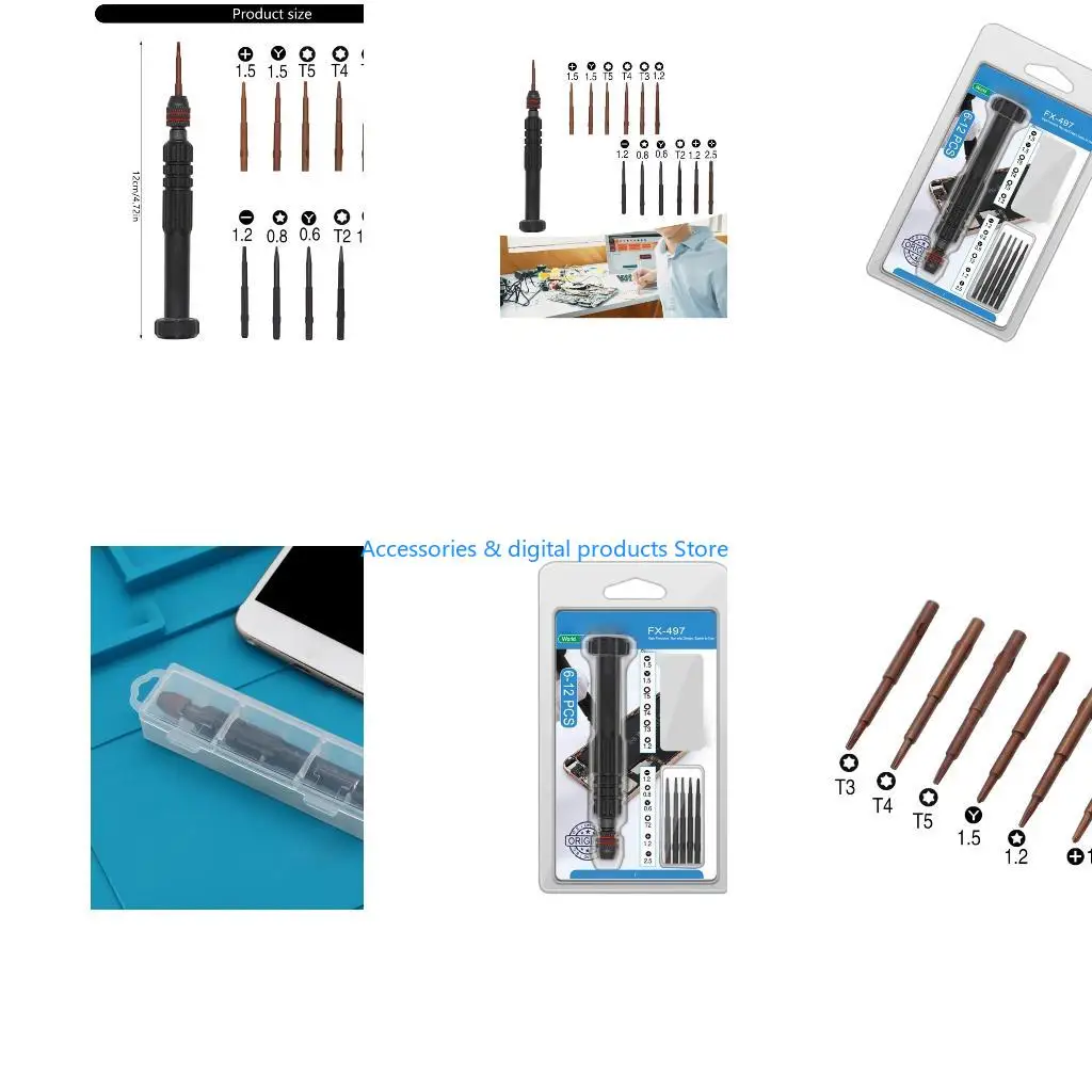 77JD Ergonomic Mini Screwdriver Set Nonslip Ergonomic Handle For Smartphone Camera Watch Repair And Crafts