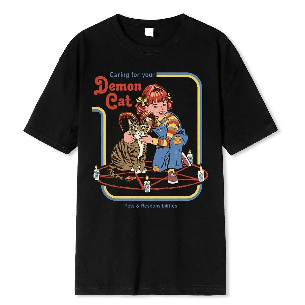 Halloween-themed Horror Story Pattern Printed Casual Pure Cotton Crew-neck Casual Men's and Women's Kids Short-sleeved T-shirt