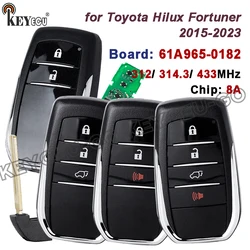 KEYECU 312/ 314.3/ 433MHz 8A Chip BM1EW BM1ET Board ID: 61A965-0182 Smart Card Remote Key Fob for Toyota Hilux Fortuner 2015-23