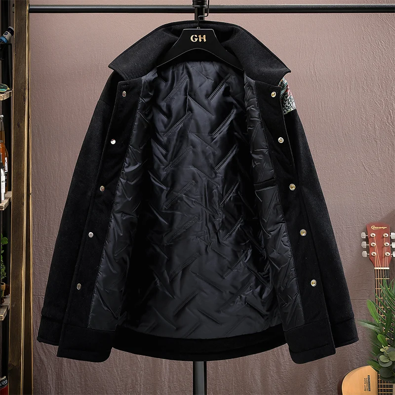 Nouveau chinois Sle Thiened coton hommes Jaet automne hiver irt Sle chaleur jeunesse Faion vêtements d'extérieur en Fiber de Polyester