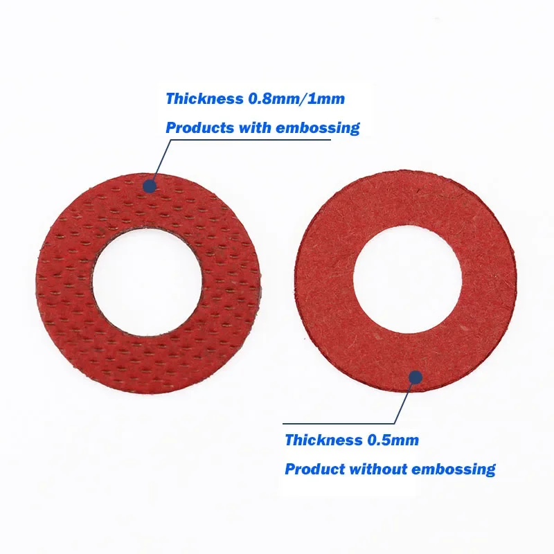 Insulating Spacers M2 M2.5 M3~M8 Thikness 0.5-1mm Red Steel Paper Fiber Insulating Flat Washer Plain Washers Ring Meson Spacer