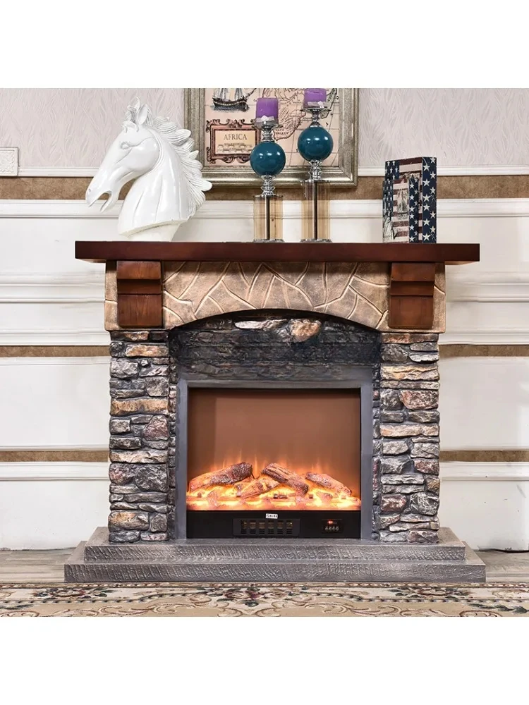 American fireplace decorative cabinet simulation fire fireplace heater custom European fireplace background wall