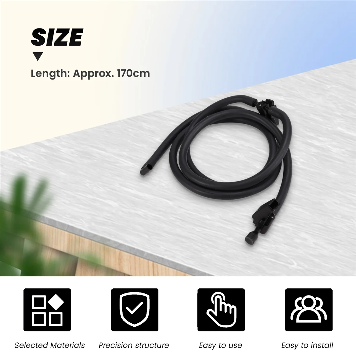 #36O Automotive Parts & Accessories,A1698600492 Windshield Windscreen Washer Nozzle Jet Hose,Black