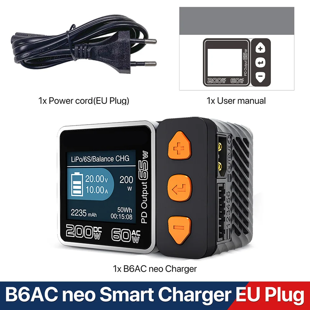 

Зарядное устройство B6ACneo DC 200W AC 60W 10A, балансировочное зарядное устройство, цифровое зарядное устройство для LiPo/LiFe/LiIon/LiHV/NiMH/NiCd/Pb, умное зарядное устройство для аккумуляторов
