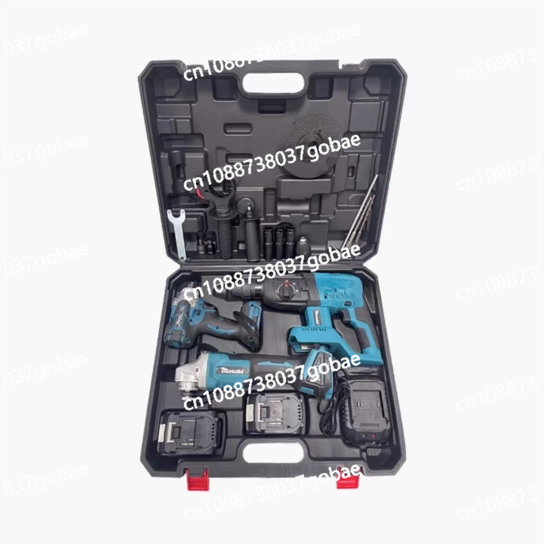 

21V Battery Heavy Duty 13mm Mini Cordless Hammer Drill Angle Grinder Wrench Power Tool Set