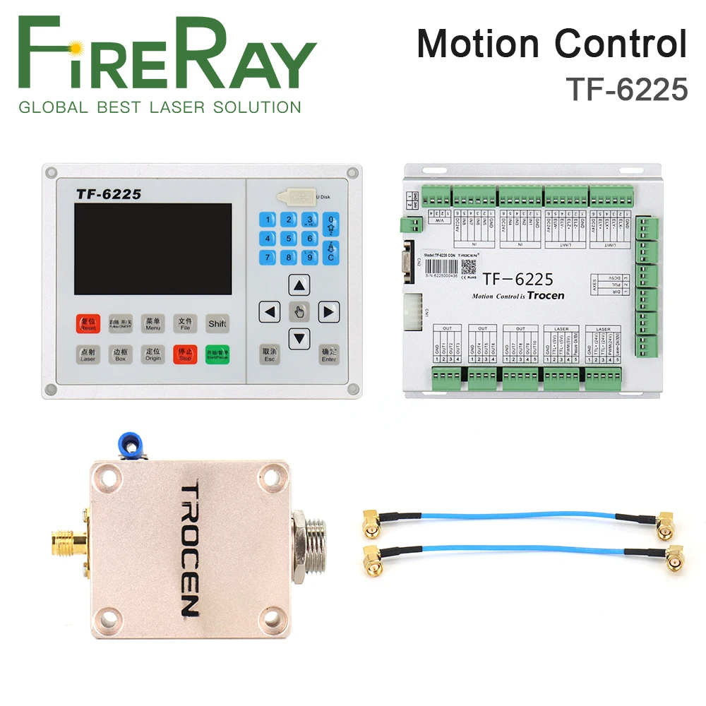 FireRay Trocen Fiber + Co2 Laser Controller TF-6225 Metal and Non Metal Material Cutting Controller+Auto Height-Sensing System