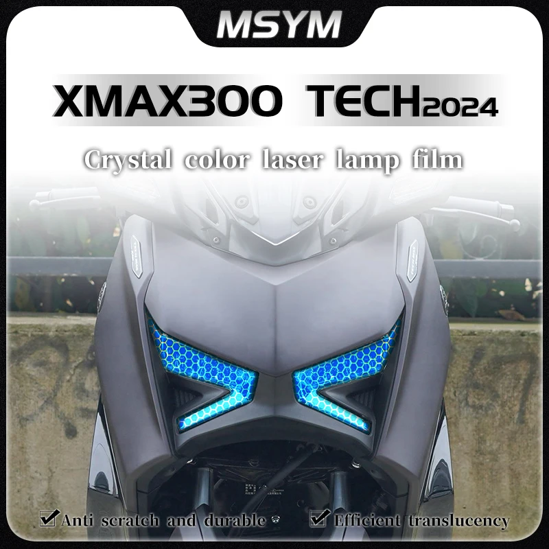 For Yamaha Xmax300 XMAX X MAX 300 TECH 2024 Motorcycle headlight and taillight film honeycomb laser film sticker accessories