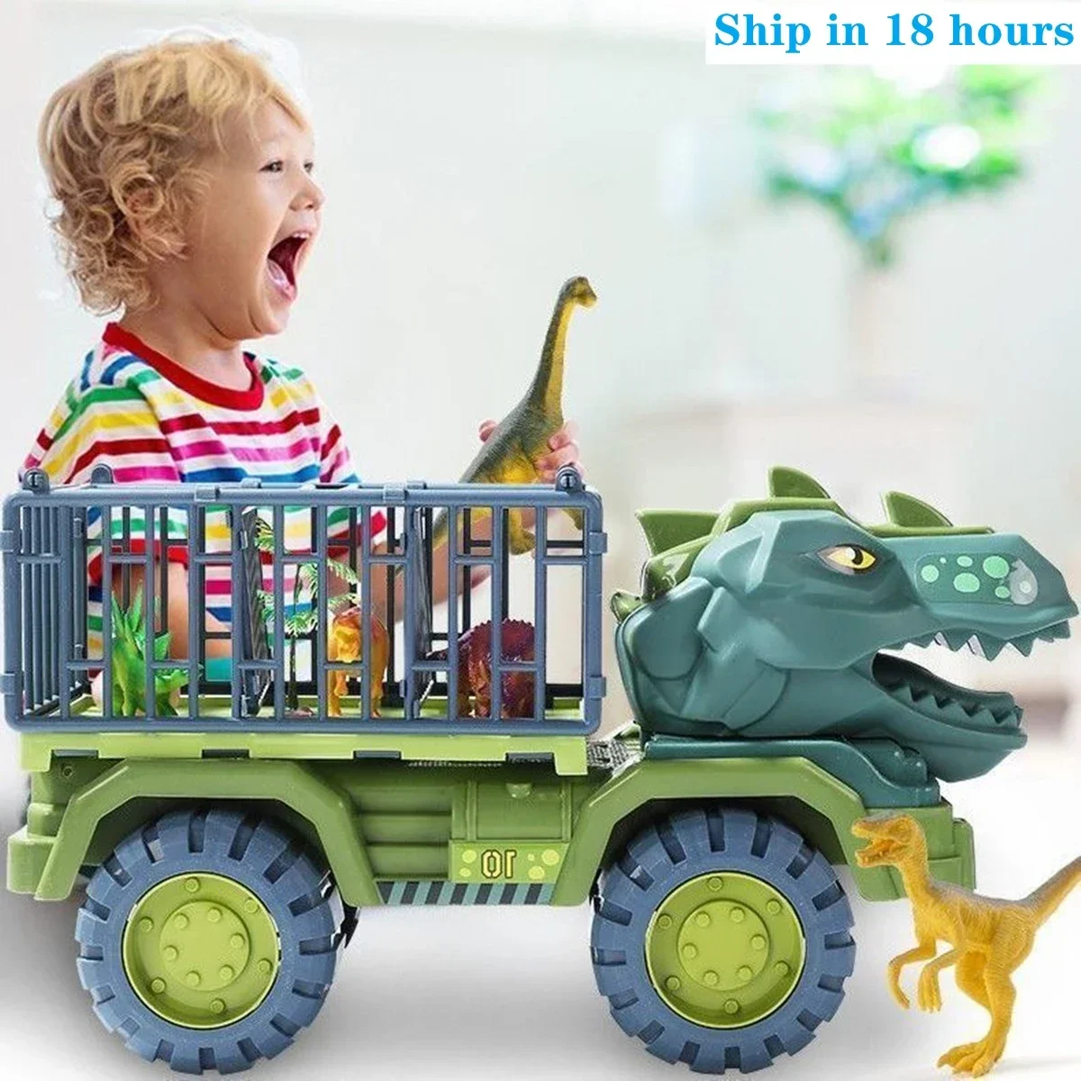 Dinosaur Engineering Car Children's Construction Toy Excavator Dump Truck Educational DIY Model Car Toys for Kids Boy Child Gift