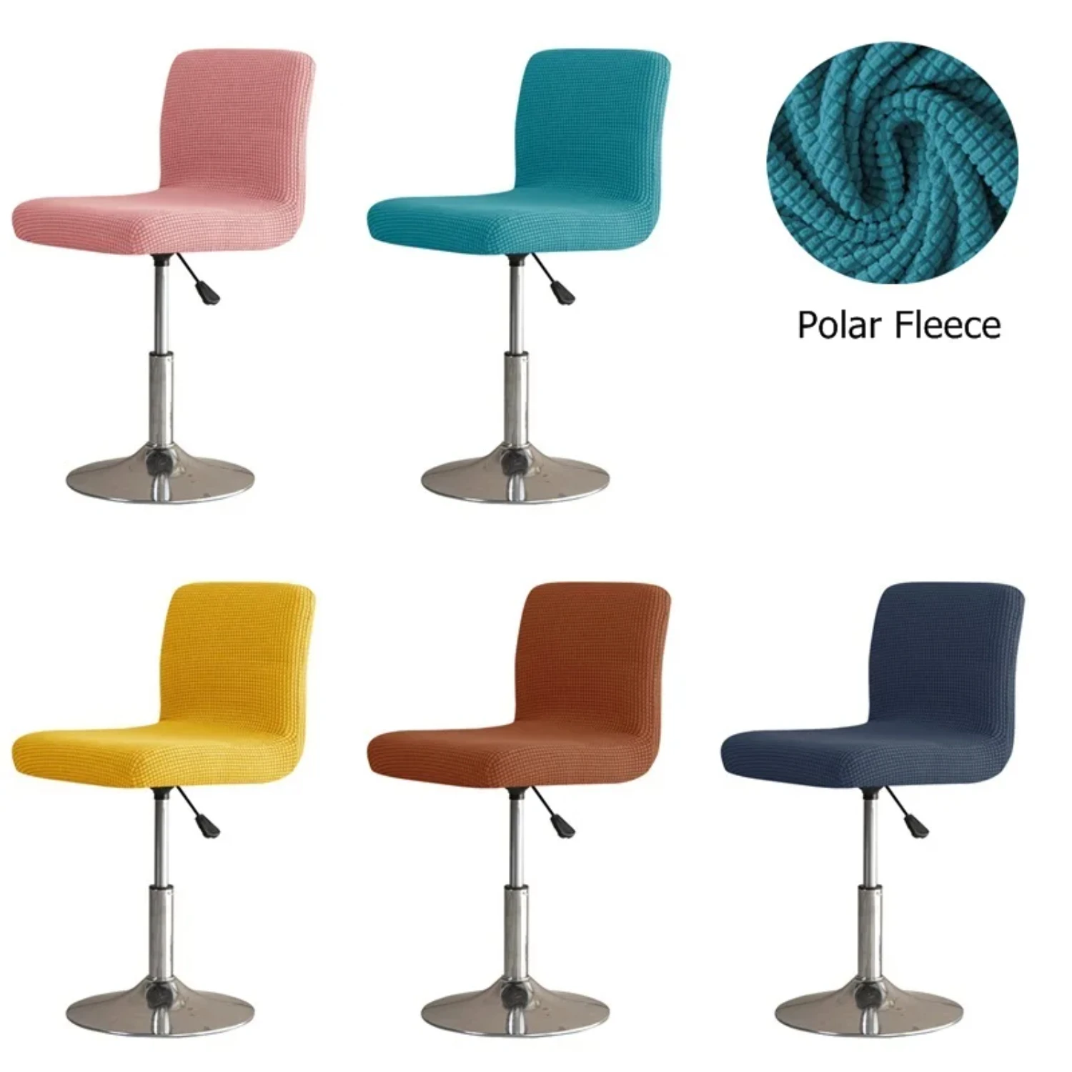 

Jacquard Stool Chair Cover Spandex Stretch Office Chair Slipcovers Short Back Chair Covers Dining Room