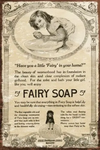 Fairy Soap Advert, Aged Look, Vintage Style New Metal Sign Plaque