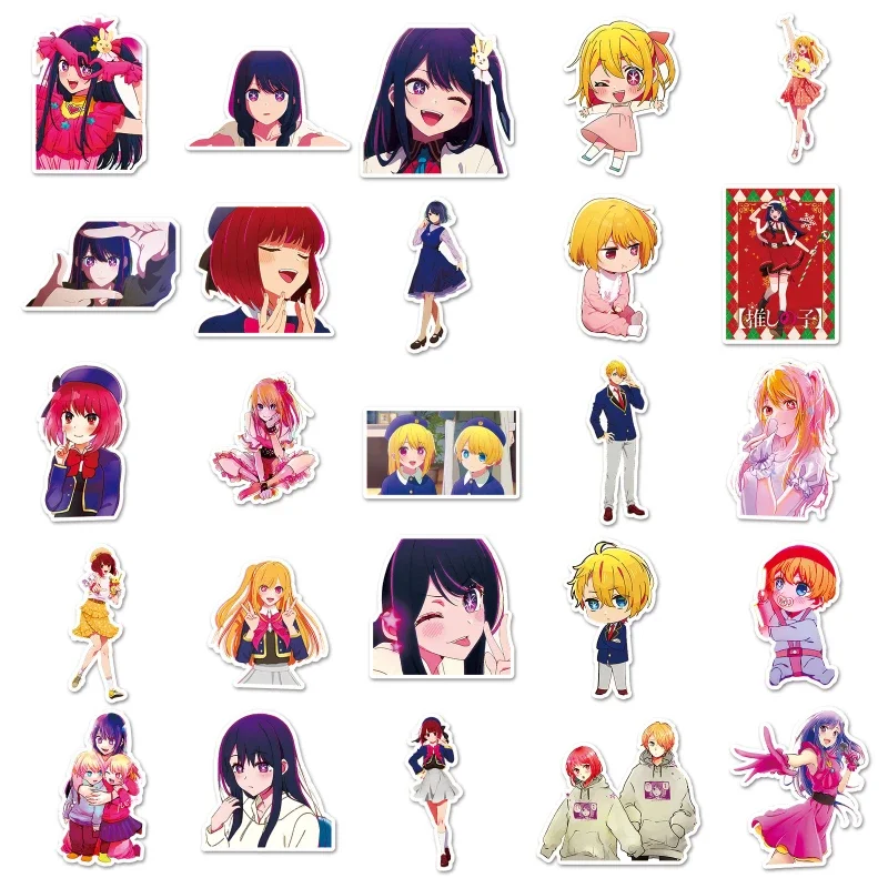 50/30/10PCS Hoshino Ai Aqua Ruby Popular Anime 2D Peripherals Mobile Tablet Skateboard Luggage Decoration Waterproof Stickers