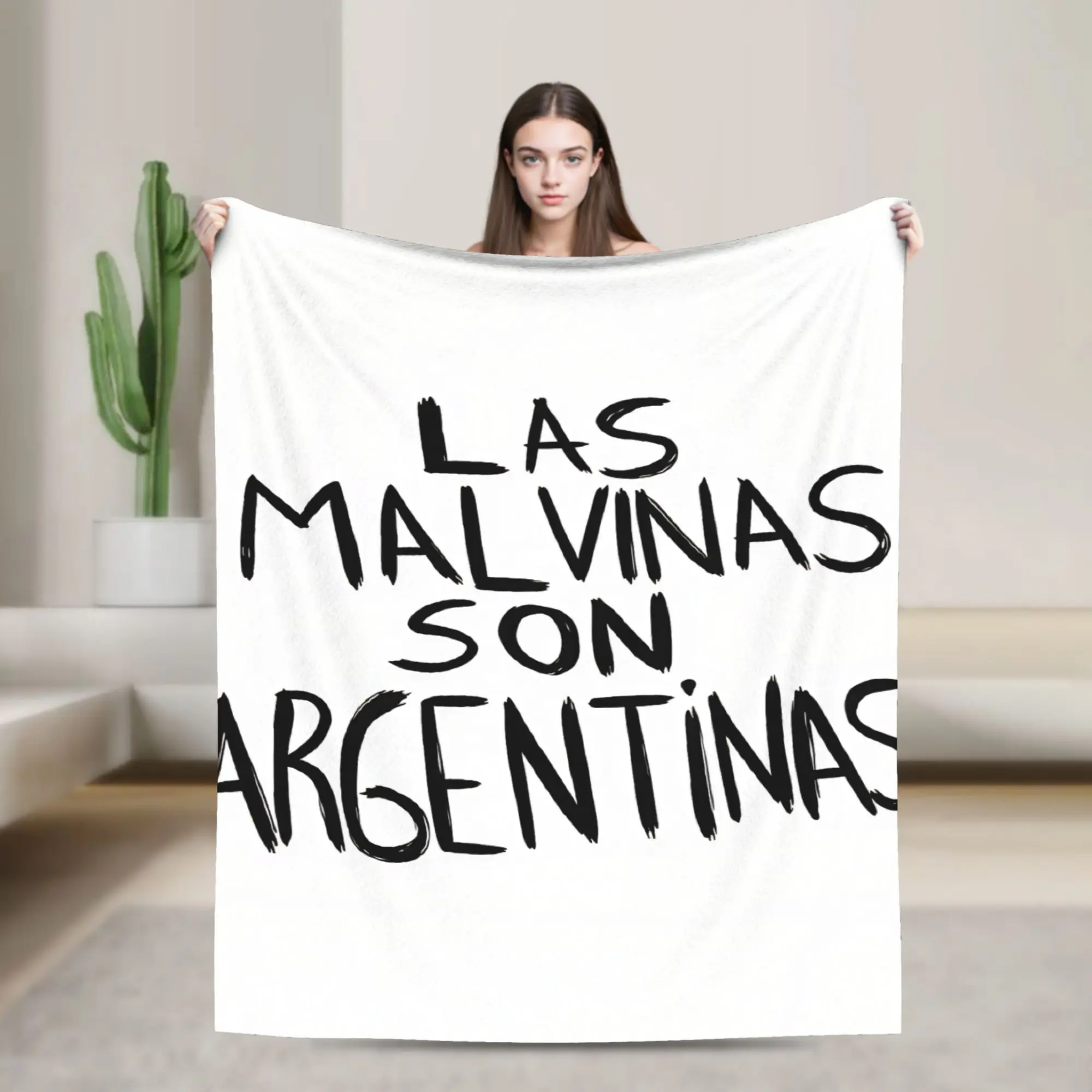 Las Malvinas Son Argentinas Warm Soft Blanket  Camping Plush Throw Blanket Comfortable Bedroom Flannel Bedspread Sofa Bed Cover