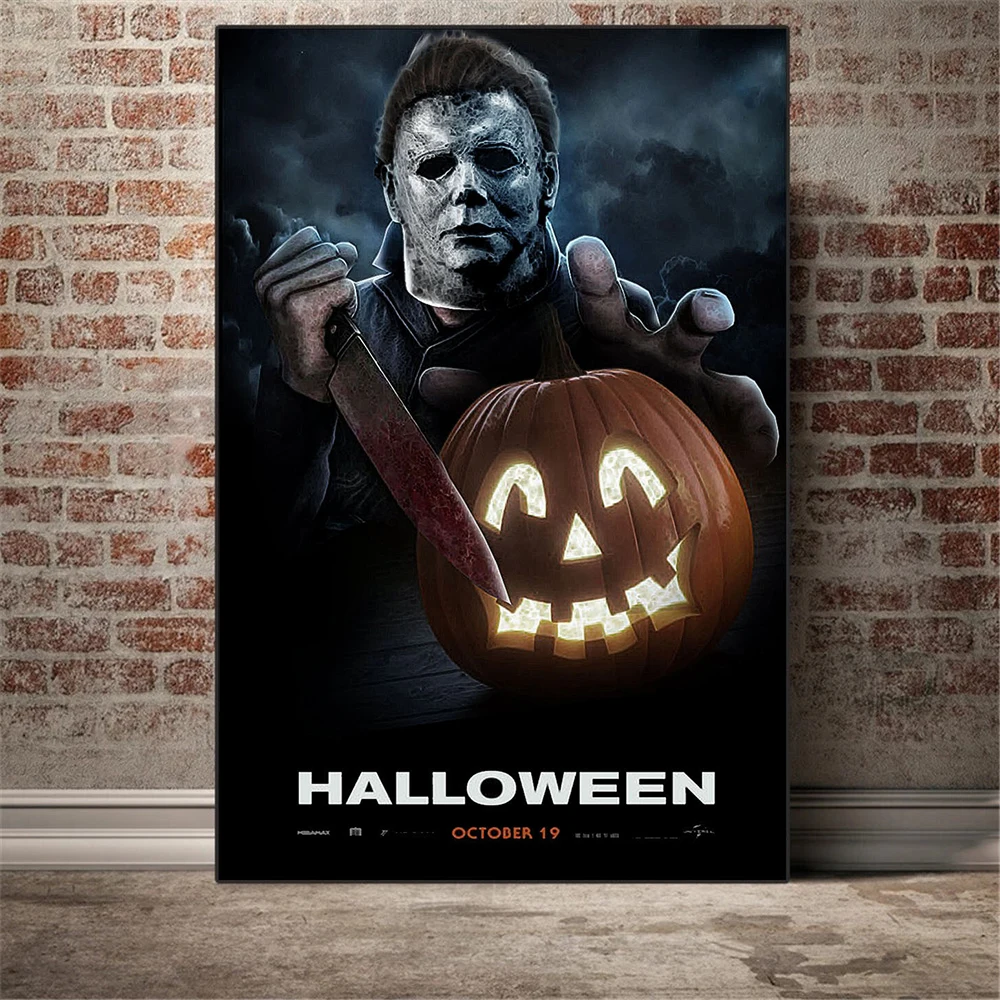 Horror Movie Halloween Poster Prints Michael Myers Characters Painting on Canvas Wall Art Pictures Living Room Home Decor Gift