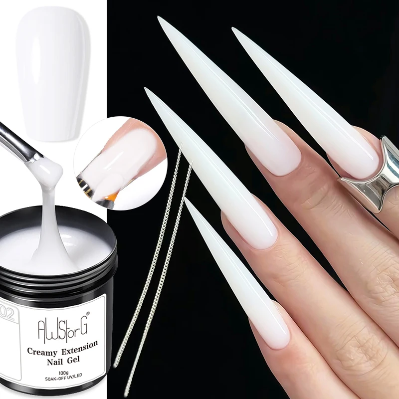 AWStorG 100g Extension French Acrylic Gel Kit Soak Off UV LED Camouflage Color Hard Gel Jelly Fast Dry Nail Building Extend Gel